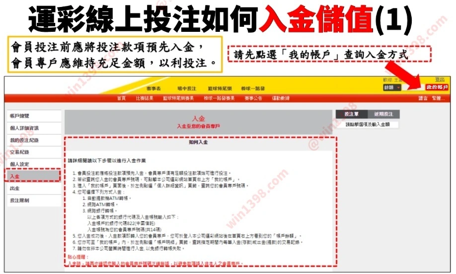 台灣運彩網路會員|入金儲值|金來來運動商行